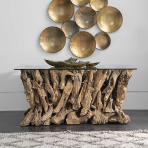 TEAK ROOT CONSOLE TABLE