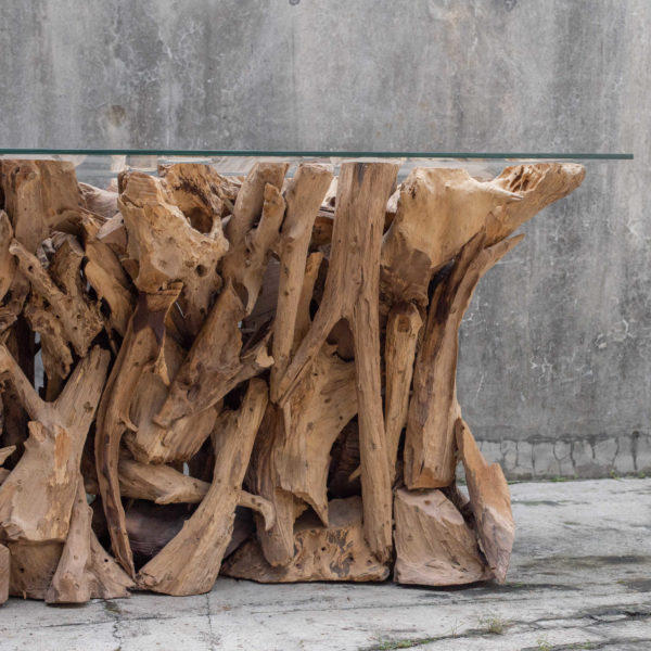 TEAK ROOT CONSOLE TABLE
